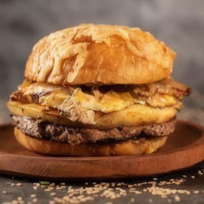 Burger provolone + papas