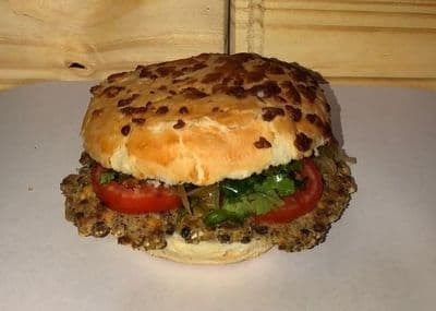 Burger veggie + papas